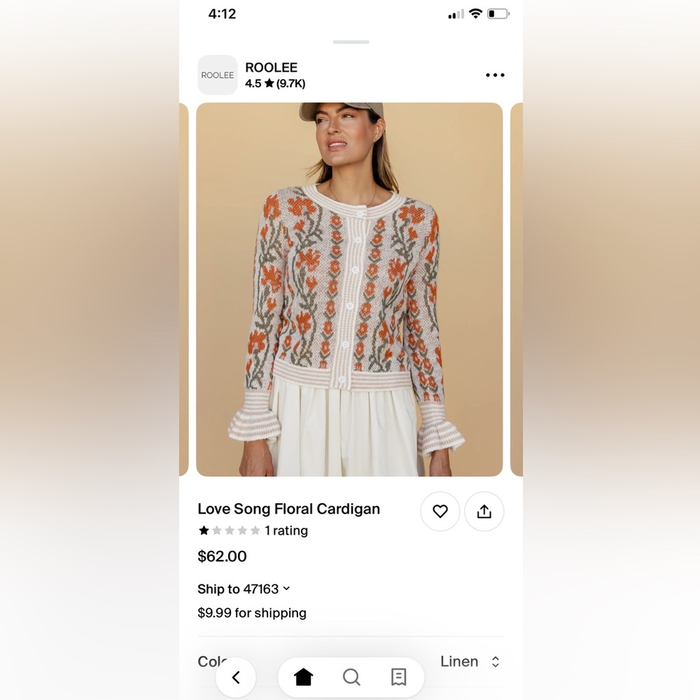 Roolee Love Song Floral Cardigan